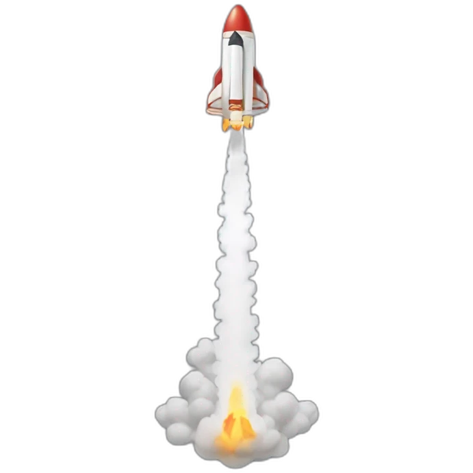 rocket launch angle smoke fire emoji