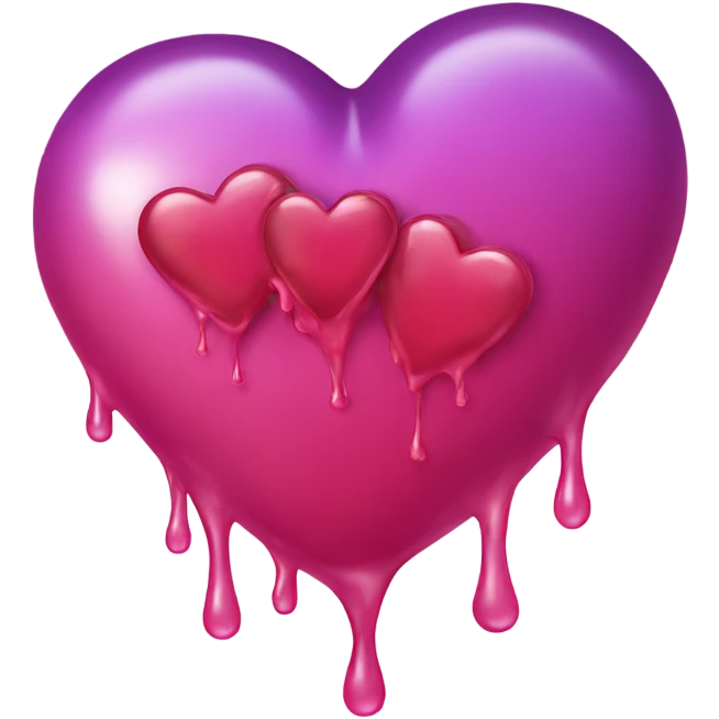 three hearts dripping wet emoji