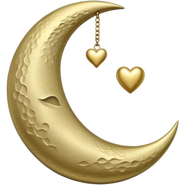 khaki crescent moon with a small heart emoji