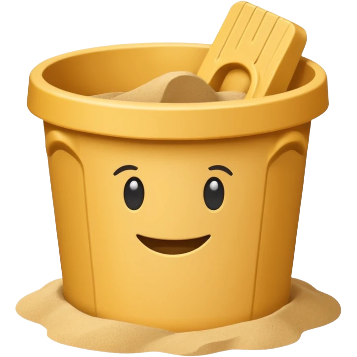 Bucket-shaped sand castle, made with an upside-down pail mold emoji