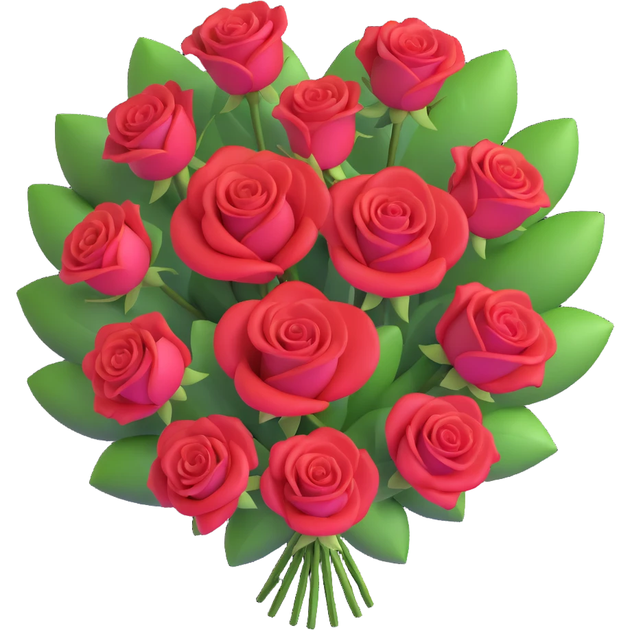 heart-shaped bouquet of red roses emoji