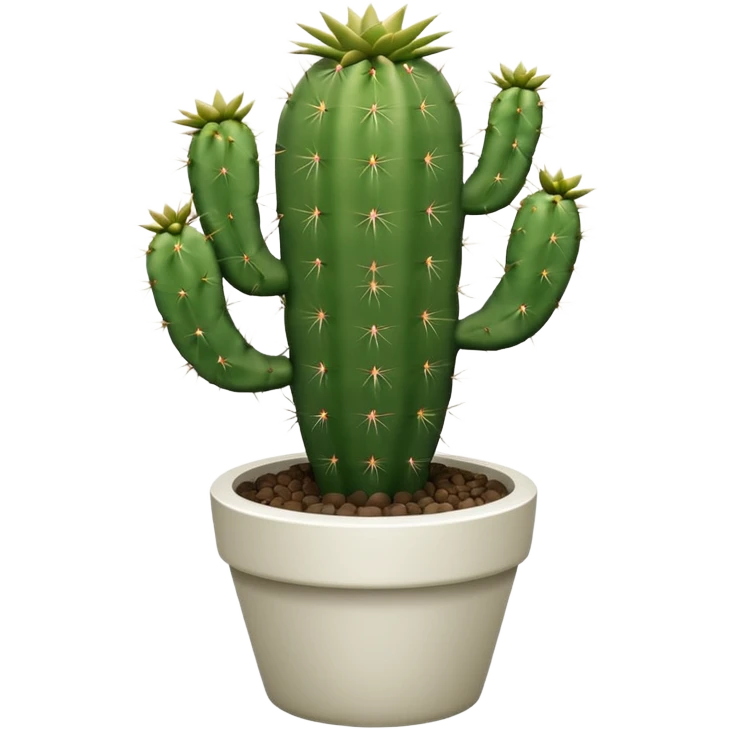 Cactus + white pot, Window Plants. emoji