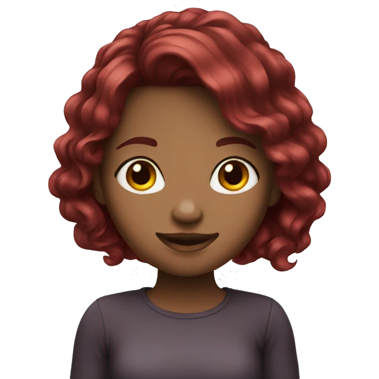 Pretty girl with dark red hair  emoji