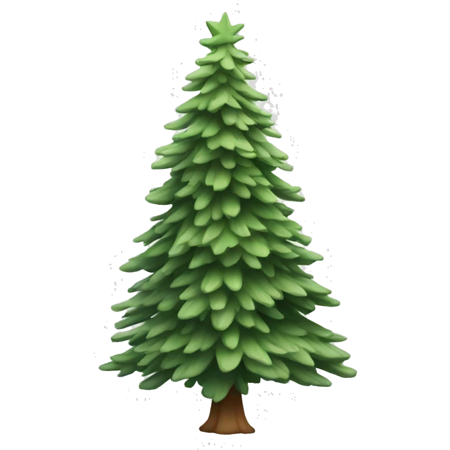  actual white fir christmas tree isolated.  emoji