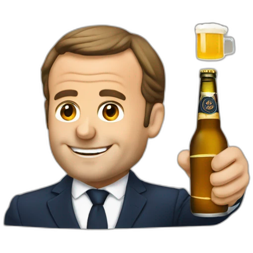 macron qui boit une biere emoji