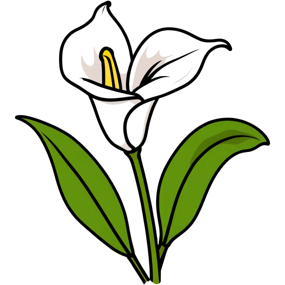 Realistic Calla Lily Zantedeschia emoji