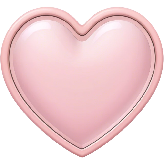 light pink heart and a mirror aesthetic emoji