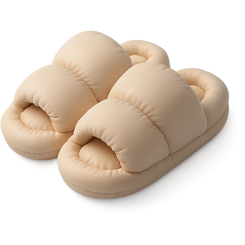 bedroom slippers, soft and plushy cushion style emoji