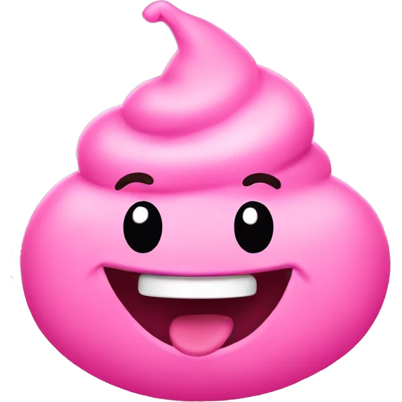 pink smiling poop emoji