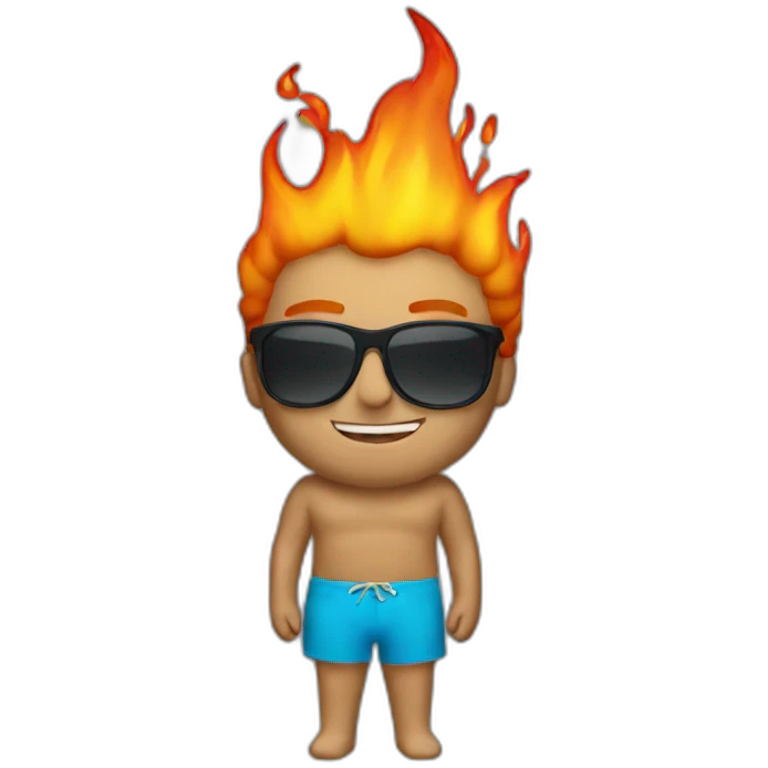 Cool Guy swim fire emoji