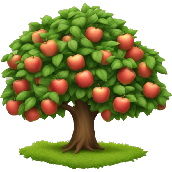 a  apple tree in a garden with the same fruit in the background  emoji