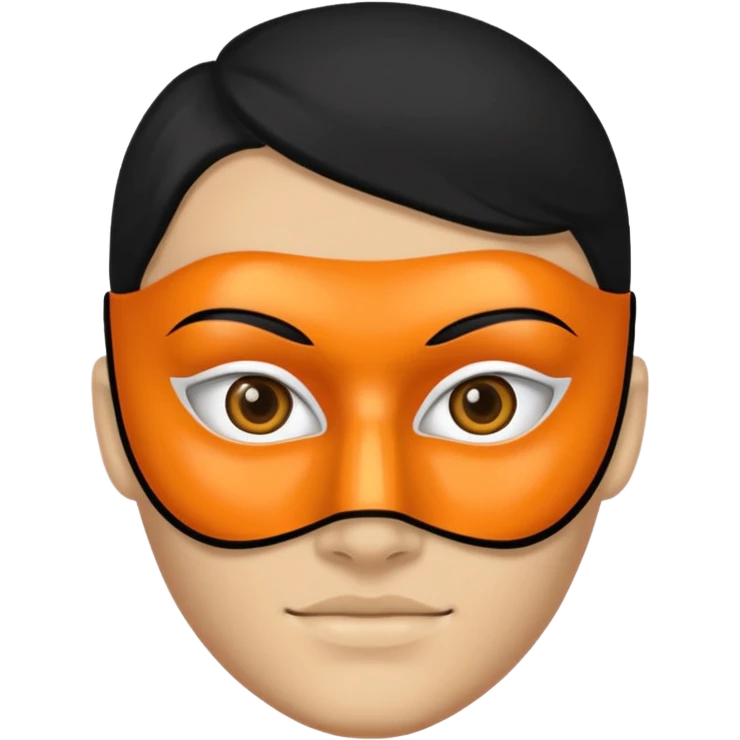 half black half orange mask emoji