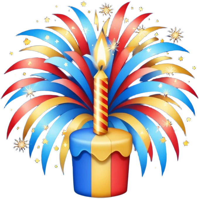 Firework display with HAPPY BIRTHDAY LUKE emoji