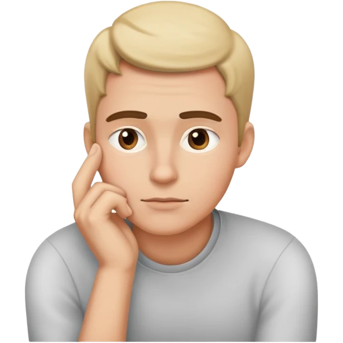 thoughtful person with hand on chin emoji