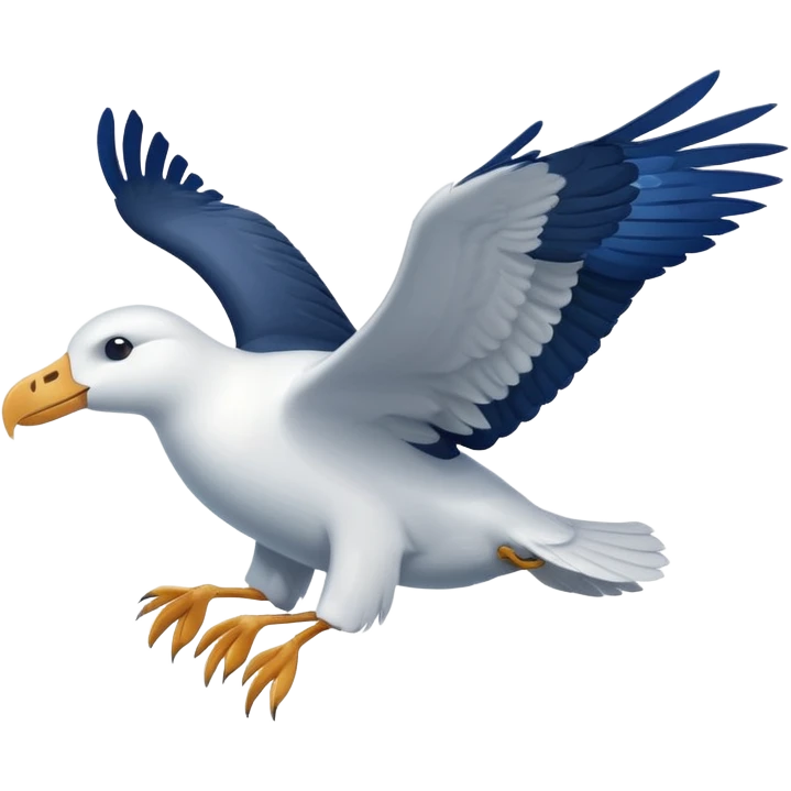 Albatross flying dark blue instead of black wings emoji