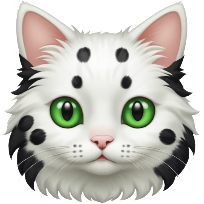 White cat with black spots emoji