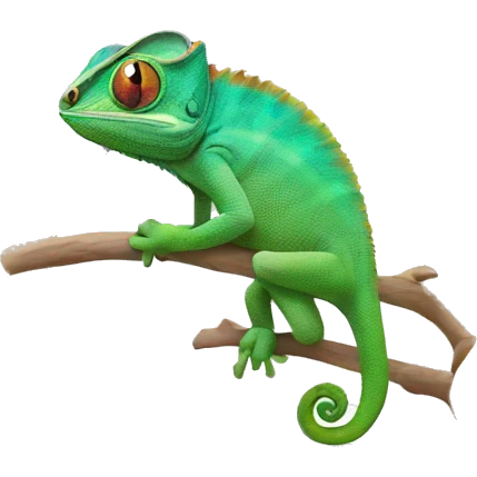 Chameleon using an iPhone emoji