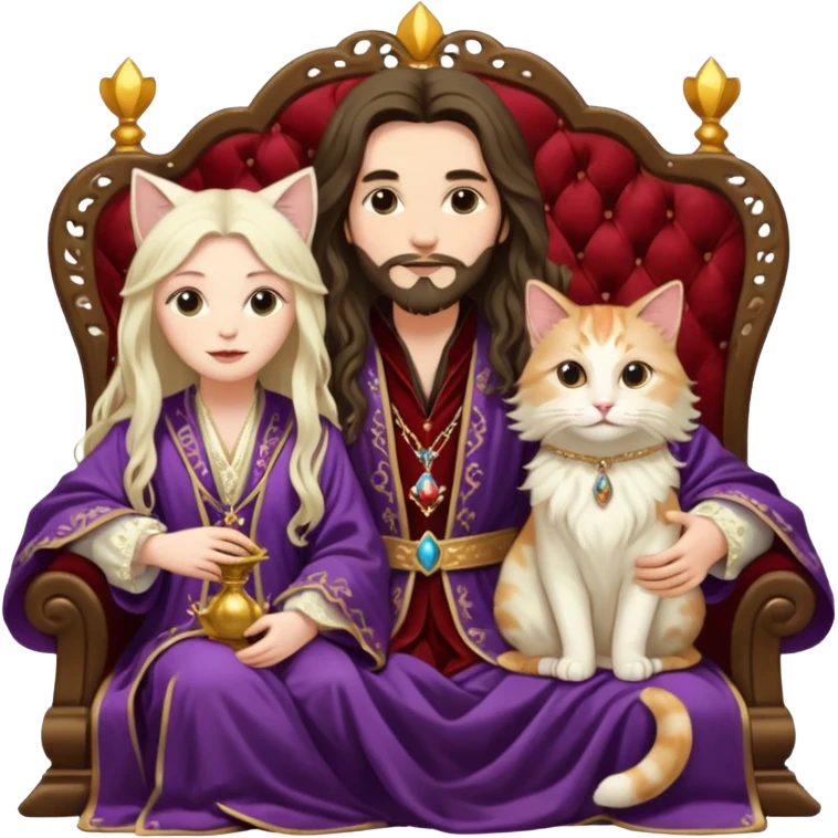 LonfGmagician couple and their pet cat emoji