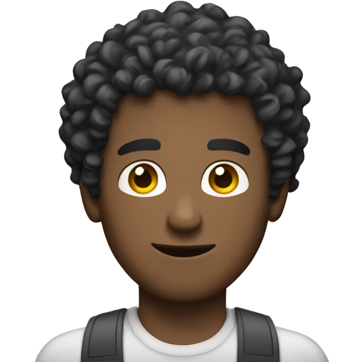A guy behind a computer. Short curly hair, big muscles emoji