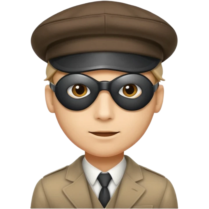 A man wearing a peeky blinders style hat with a hopeful expression. emoji