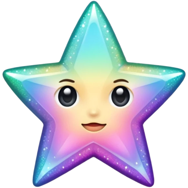 tiny star with a rainbow shimmer, glamorous and stylish, no background emoji