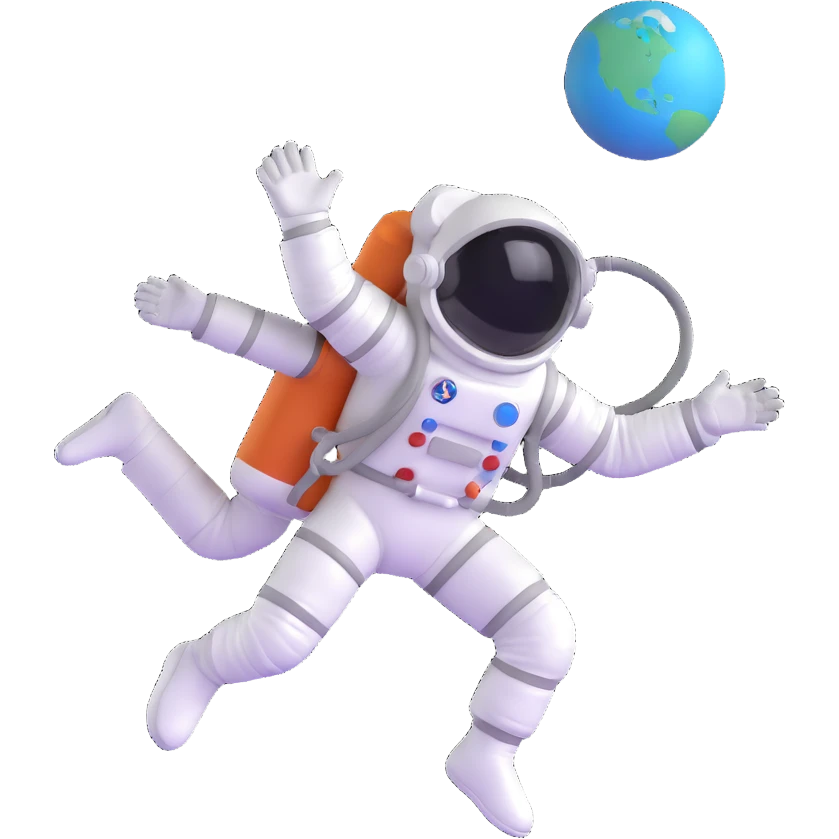 cosmonaut floating in space emoji