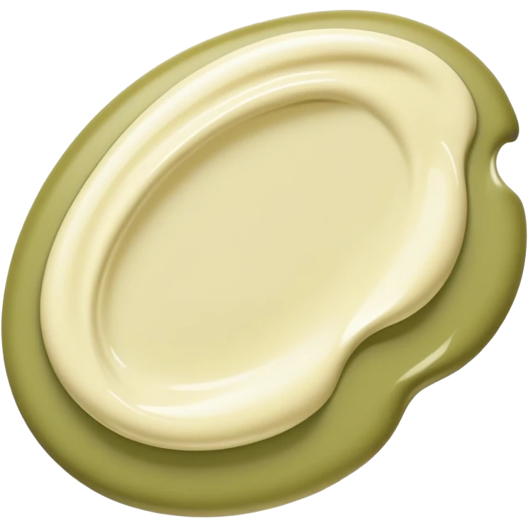 Pale olive cream swatch smear emoji