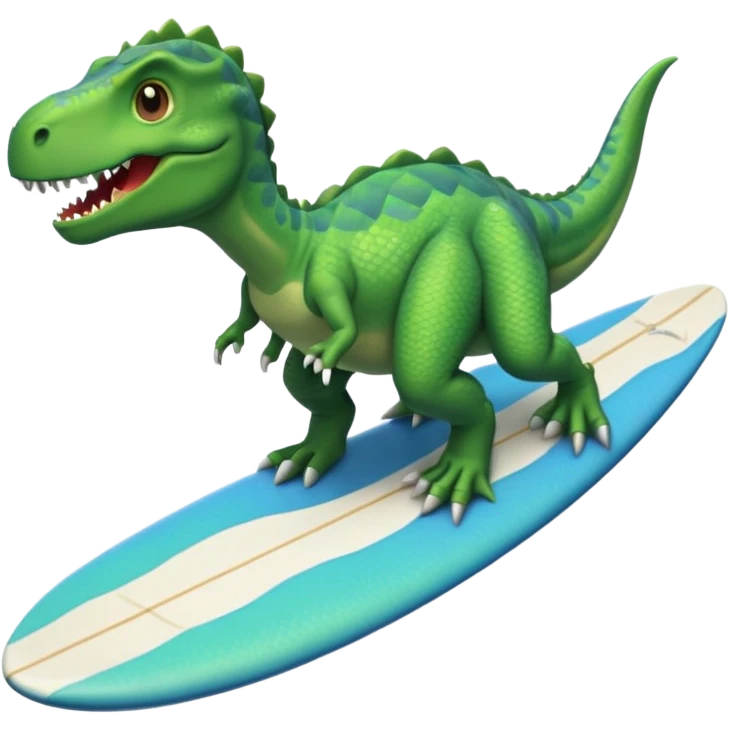 A dinosaur on a surfboard emoji