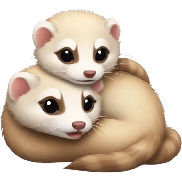 Two ferrets hugging  emoji