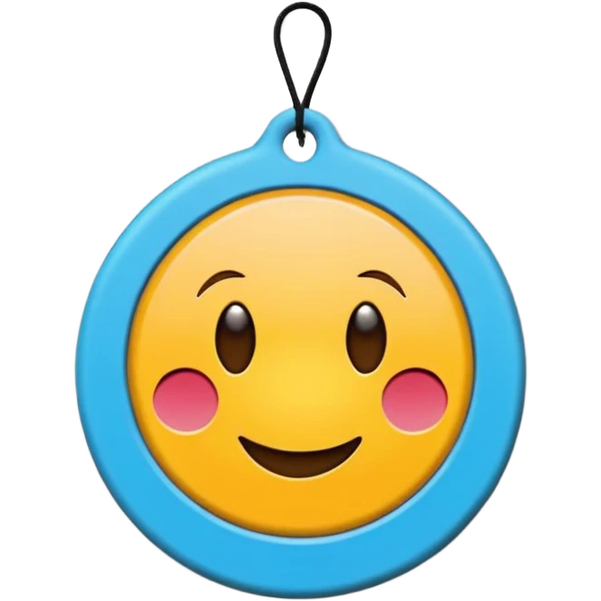 Circular hanging car air freshener emoji