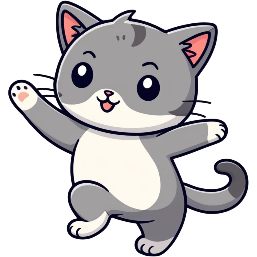 dancing cat cartoon sticker emoji