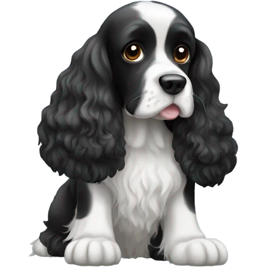 Black and white cocker spaniel emoji