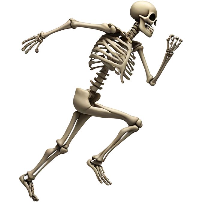 Running chrome skeleton emoji