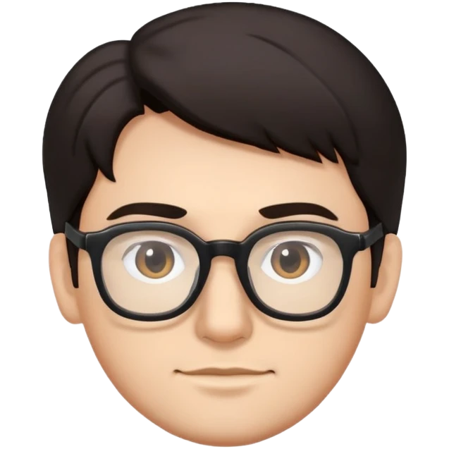 standard male emoji with dark hair, glasses, minimal details emoji