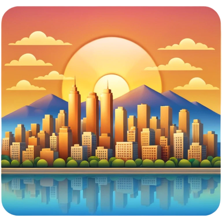 sun rising over  acity emoji