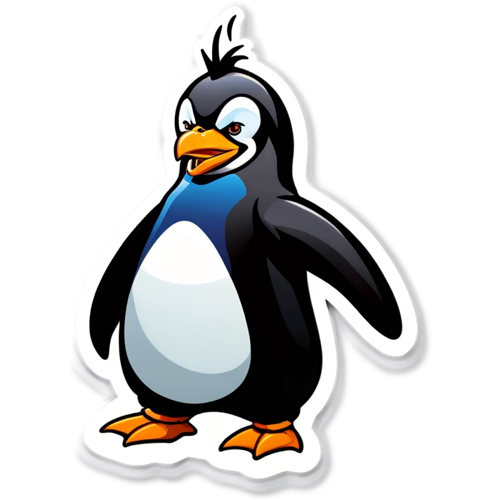 An angry penguin emoji