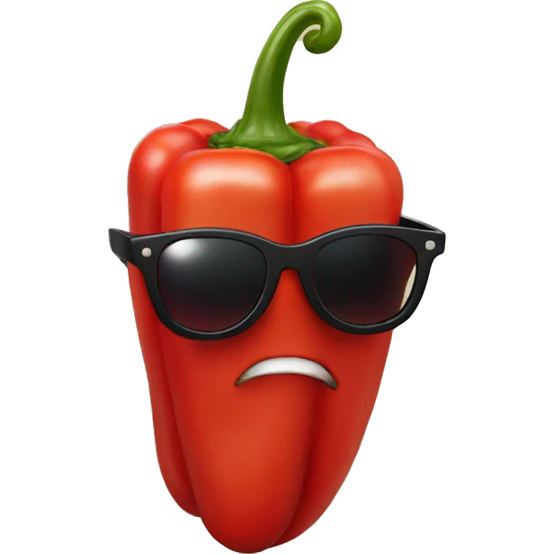 serious Red Pepper in black sun glasses emoji