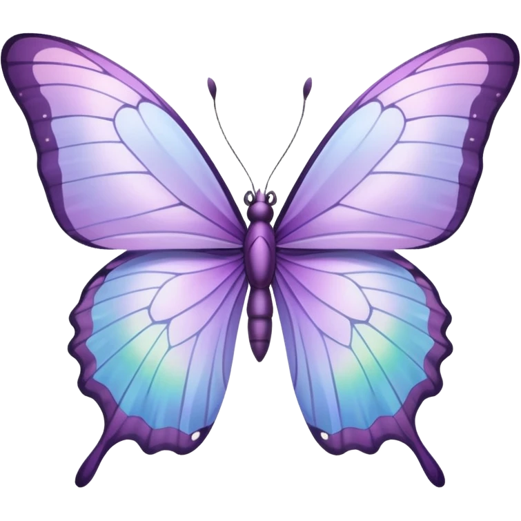 Pastel lilac iridescent butterfly emoji