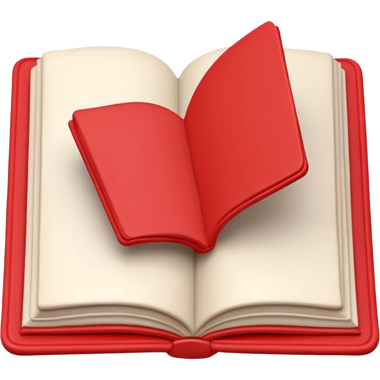 3D red open book made of plasticine emoji