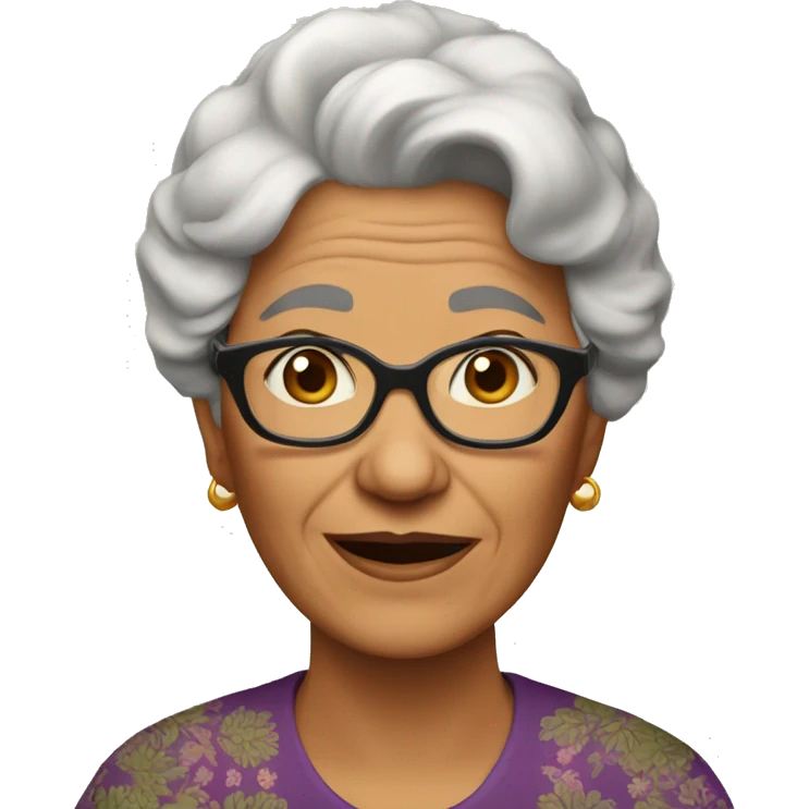 Abuela delgada pelo largo emoji