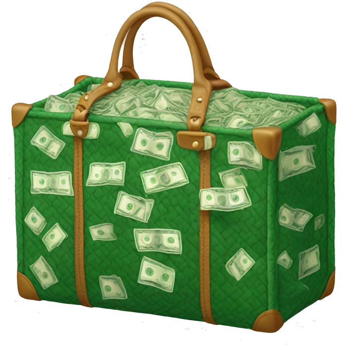 green goyard bag full of cash emoji
