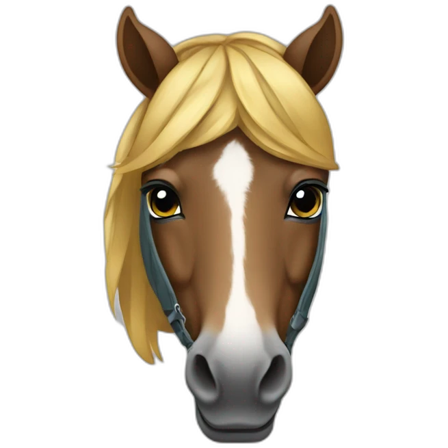 A horse wearing a hoodie emoji