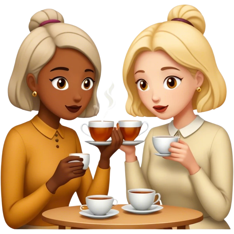 gossip over tea two girl friend emoji