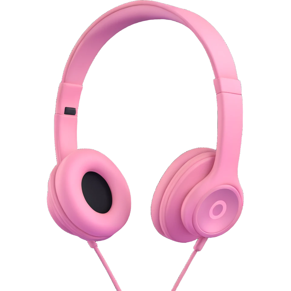 soft pink headphones emoji