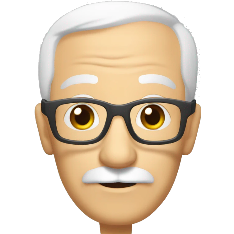 bagpipes moustache glasses short hair elderly male with short hair partly bald emoji