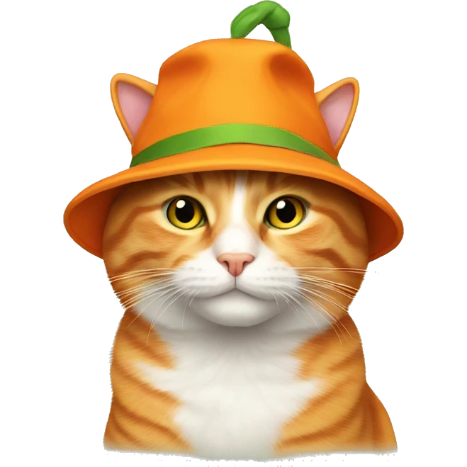 Orange cat with hat emoji