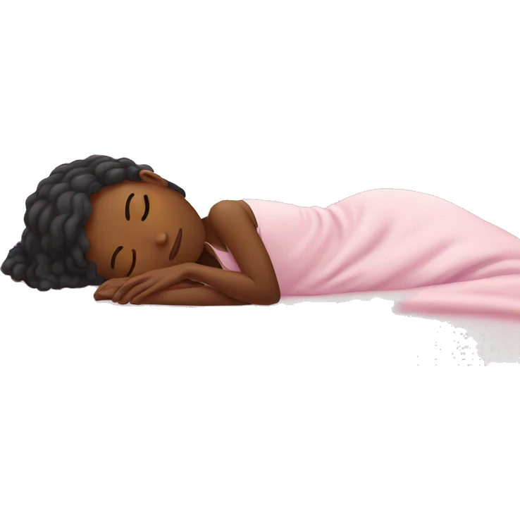 white female asleep on a pink bed emoji