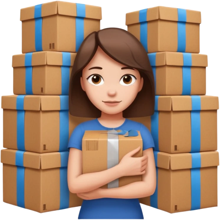Woman with armful of boxes












 emoji