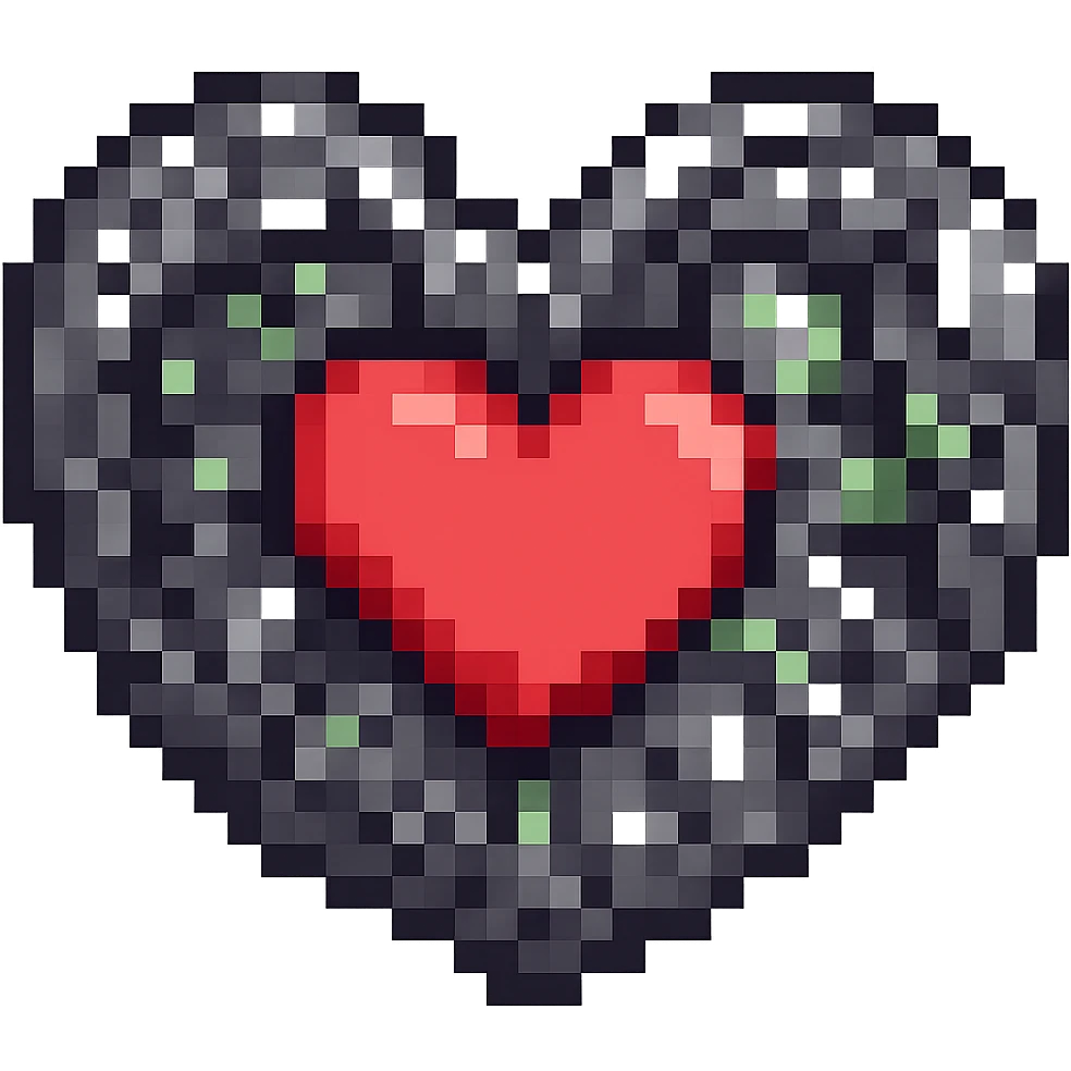 Create a pixel art heart slightly larger than the smallest size, representing the second frame of a beating animation, with no background. The style should clearly reflect pixel art characteristics. emoji