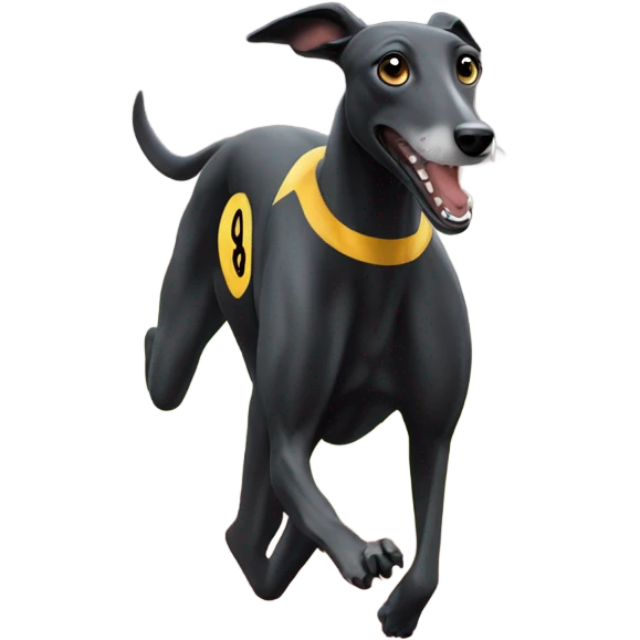 Black greyhound running a race emoji